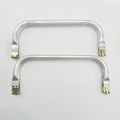 Coppia di manici metallici a U per borse a righe con finitura in argento spazzolato - Accessorio clip per borsa fai da te / Metallo argento