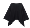 Conjunto de punto negro para mujer con top de canalé con cuello en V y dobladillo - S / Top Negro