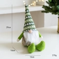 Nain de Noël vert tricoté de 29 cm pour décoration de fête scandinave - Style à jambes longues à motif de losanges verts (Elfe vert)