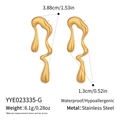 Detailed view of gold irregular water drop earrings with dimensions and material specs - Gold (YYE023335-G)