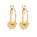 Elegante goldene Herzanhänger-Ohrringe mit polierter Oberfläche im minimalistischen Stil - Herz