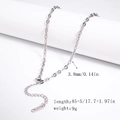Silver stainless steel 3.8mm wide snake chain necklace with lobster clasp and tag - 3.8mm 3:1 Cable Chain - Silver