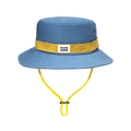 Navy blue quick-dry sun hat with yellow strap and adjustable windproof rope for men - Sky Blue