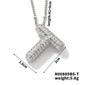Collier avec pendentif lettre T en argent, oxydes de zirconium et chaîne 41+5cm - Lettre T