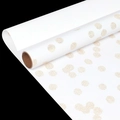 Roll of white gift wrapping paper with metallic gold polka dots for birthday presents - Birthday Series - White Gold Polka Dots/Roll / 43X300CM