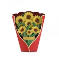 3D pop-up Mother's Day card featuring a vibrant yellow sunflower bouquet in a red base - Sunflower