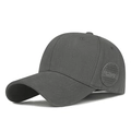 Dark grey cotton twill baseball cap with curved brim and circular China side patch - Adjustable / Gray
