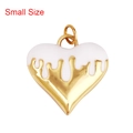 Pequeño colgante de corazón chapado en oro con elegante acabado en esmalte blanco - Corazón Gota Blanco Pequeño