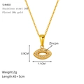Detail of 18k gold plated stainless steel zircon eye pendant with 45+5cm chain size - Eye Style(S-N450)