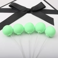 Pastel green clay balloon cake toppers on wire stems for birthday dessert decoration - Single Piece / Green Single Ball