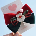 Pince à cheveux nœud de Noël en velours avec figurine de Père Noël pailletée - 4# Pince à Cheveux de Noël - Père Noël en Velours
