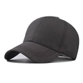 Classic dark grey six-panel cotton baseball cap with textured finish and curved brim - Dark Gray