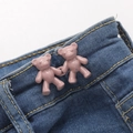 Pink cartoon bear decorative cinch buttons for adjusting denim waist size on jeans - Screw Back Large / Pikachu Pink
