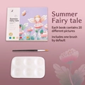Summer Fairy Tale watercolor painting set with 20 pages, brush, and plastic palette - Summer Fun (With Brush + Palette)