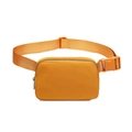Mustard yellow water-resistant nylon fanny pack with adjustable strap and black zipper - Gold