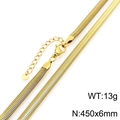 Collana a catena piatta a serpente dorata in acciaio inossidabile con chiusura - Collana a Spina di Pesce Oro Larghezza 6mm(KN298017-Z)