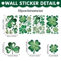 Set of 4 St. Patrick's Day clover wall decals with detailed dimensions and 55 stickers - Shamrock Mix 55Pcs (4 Sheets) (CT24Y11064T_T)