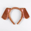 Plush brown and pink dalmatian dog ears headband for Halloween cosplay costume - Brown Dog Headband