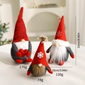 Three Christmas gnomes with reindeer antlers and snowflake hats in red and grey colors - Gnome Ornament Set 10 (3 Pcs)