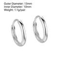 Minimalist S925 sterling silver hoop earrings with 13mm outer diameter and 1.1g weight - 13mm / Silver