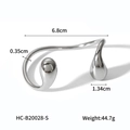 Maattabel van de zilveren roestvrijstalen druppelarmband met afmetingen en gewicht - Zilveren Stijl (HC-B20028-S)