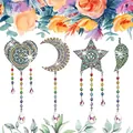 DIY Diamond Painting Suncatcher Kit with Crystal Pendants for Home Garden Decor - DZ-3 Heart/Moon/Star Combo