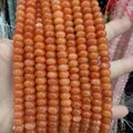 Translucent orange abacus shaped natural stone beads for DIY jewelry making - 5*8mm (Per Strand) / Dark Orange