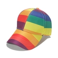 Colorful rainbow striped baseball cap with multi-color panels for outdoor sun protection - M (56-58cm) / Classic Rainbow