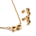 Set di gioielli dorati con collana a ciondolo e orecchini a lobo simbolo dell'infinito - Stile Simbolo dell'Infinito (KS49236-K) / Oro