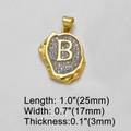 18k vergoldete Halskette mit Zirkonia Anhänger Buchstabe B und Größenangaben - Buchstabe B