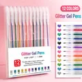 12-color glitter gel pen set with 1.0mm rollerball tips for shimmering effects - 12 Colors/Box