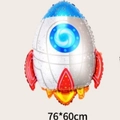 76x60cm rocket-shaped aluminum foil balloon for astronaut space themed party decor - Rocket Shaped Style 1