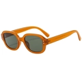 Retro oval sunglasses in translucent amber orange finish with dark green lenses - Orange Frame Green Lens
