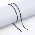 Minimalist black stainless steel Cuban link necklace with lobster clasp on display - 3mm-Bracelet / Black
