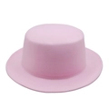 Cappello boater in feltro rosa chiaro con tesa larga e design vintage classico - Rosa