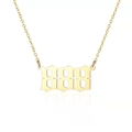 Detailed view of 18K gold plated stainless steel necklace featuring 8888 gothic pendant - Gold 888