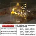 Size guide for gold reindeer and snowflake static Christmas window cling decals - Small (30x35cm) / Gold Fan (P-SD339)