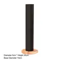 Support chouchou cylindre noir avec base en bois, hauteur 30cm et diamètre 5cm - Diamètre 5cm*Hauteur 30cm/Base 10cm / Cuir noir
