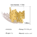 Leaf design ring in 18K gold plated stainless steel with colorful zircon accents - Hollow Flower Style (SR020226)