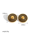 Orecchini a cuore placcati oro 18K con smalto nero e design tondo da 3,09 cm - Riempimento in smalto / Nero