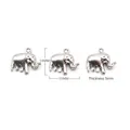 Silver hollow elephant pendant for DIY jewelry making, size 14x15mm with 5mm thickness - Elephant