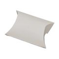 Macro view of cream-white pillow-shaped cardboard gift box with matte finish - White Plain Pillow Box