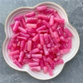 Pink cloud dye cylindrical acrylic tube beads for DIY jewelry making in a petal bowl - 8x20mm / Pink