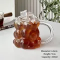 Taza de café de cristal con burbujas resistente al calor y asa para latte 350ml - Taza de Uva con Asa
