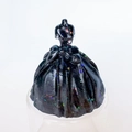 Elegant black ball gown figurine with colorful glitter resin crystal craft souvenir - Large Obsidian