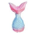Pink and blue gradient mermaid tail foil balloon with golden scale patterns for parties - Pink