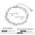 Waterproof stainless steel chain bracelet SL41444S with hypoallergenic silver finish - SL41444S-Bracelet