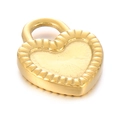 Colgante de corazón dorado pulido de acero inoxidable con acabado texturizado para bisutería - Color Oro Corazón Texturizado Estilo C (KLJ8287-Z)