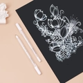 White highlight gel pens for sketch drawing and illustration on black paper - White