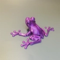 3D printed articulated frog figurine in silk purple with movable joints and metallic finish - Frog / Silk Purple